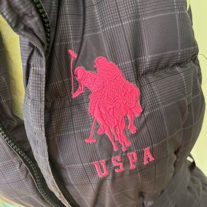 US POLO Ass. puffer vest, size M, purple&gray